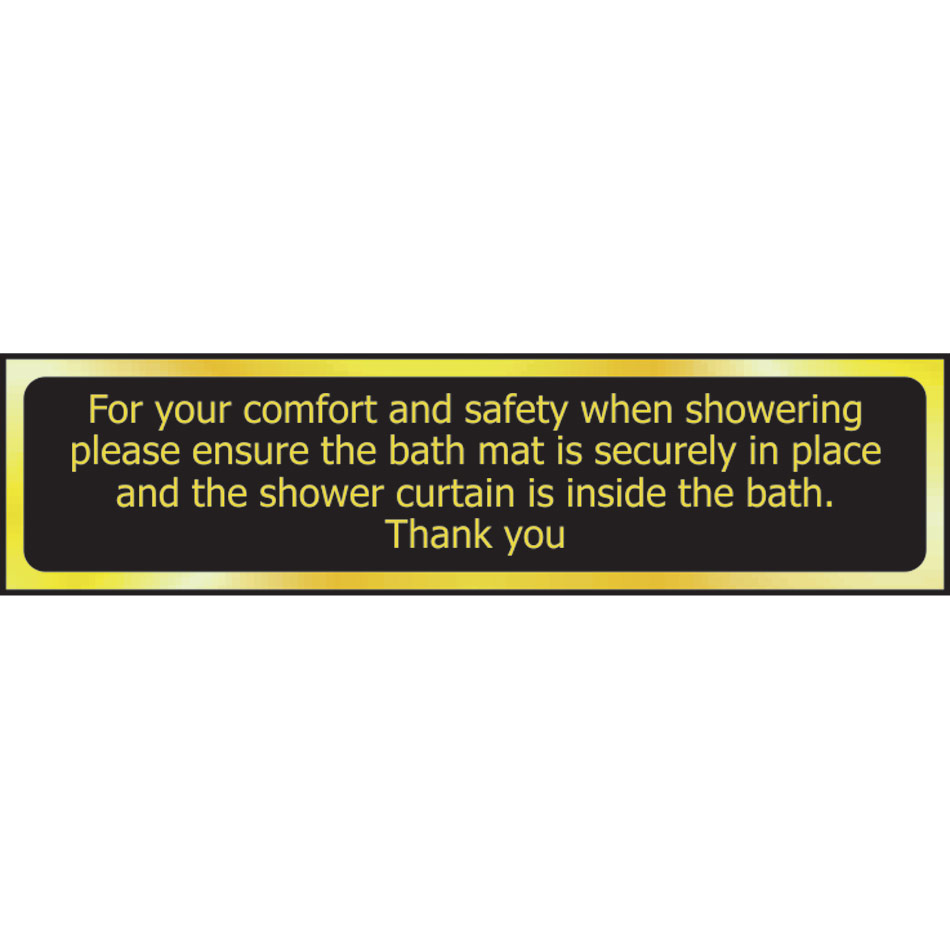 For your comfort and safety when showering ... - POL (200 x 50mm)