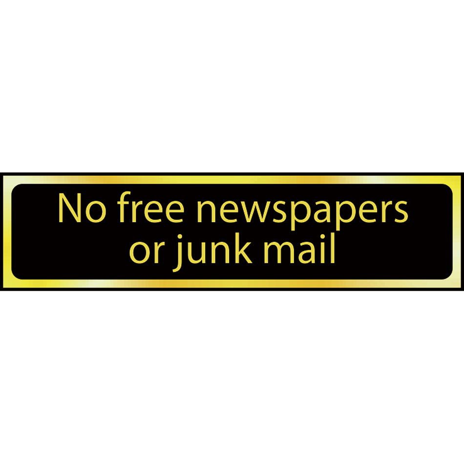 No free newspapers or junk mail - POL (200 x 50mm)