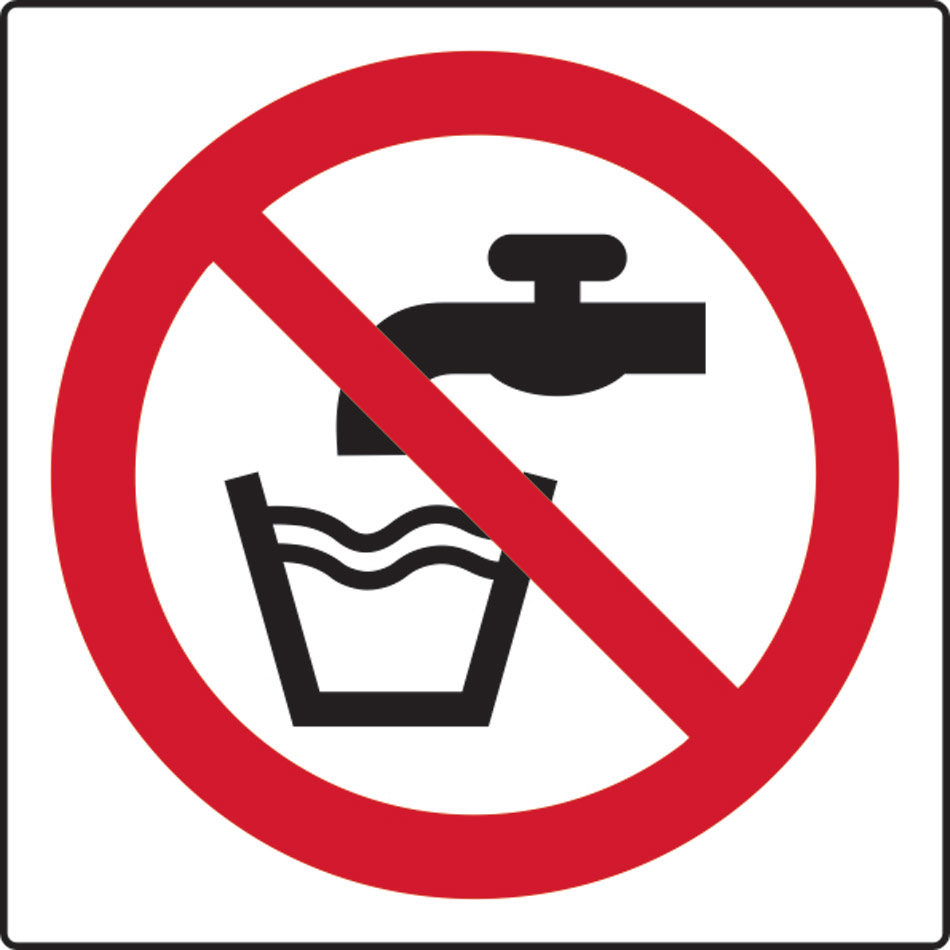 Not drinking water symbol - Labels (50 x 50mm Roll of 250)