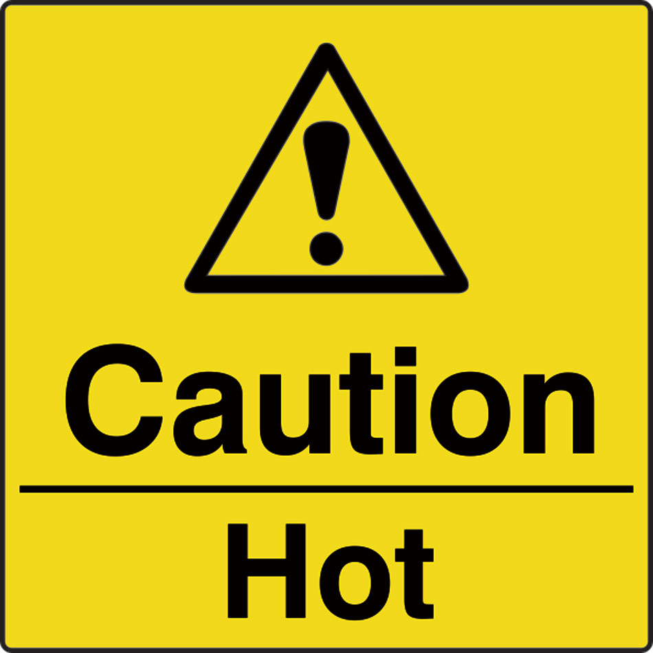 Caution hot - Labels (50 x 50mm Roll of 250)