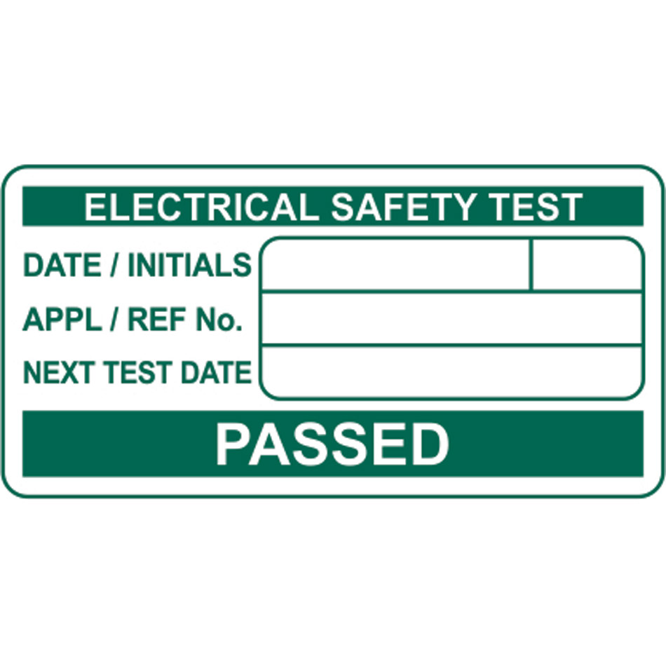 PASSED Electrical safety test - Labels (50 x 25mm Roll of 500)
