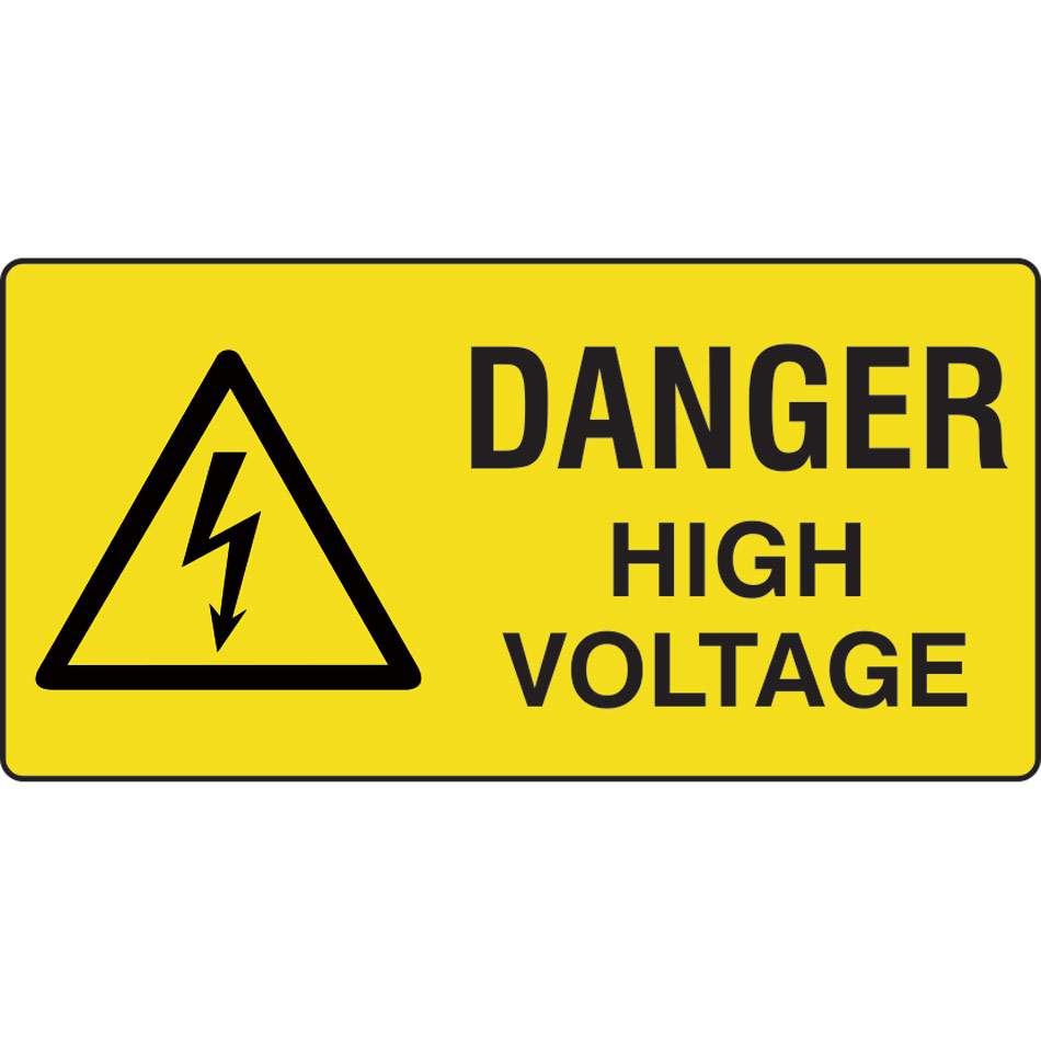 Danger high voltage - Labels (50 x 25mm Roll of 1000)