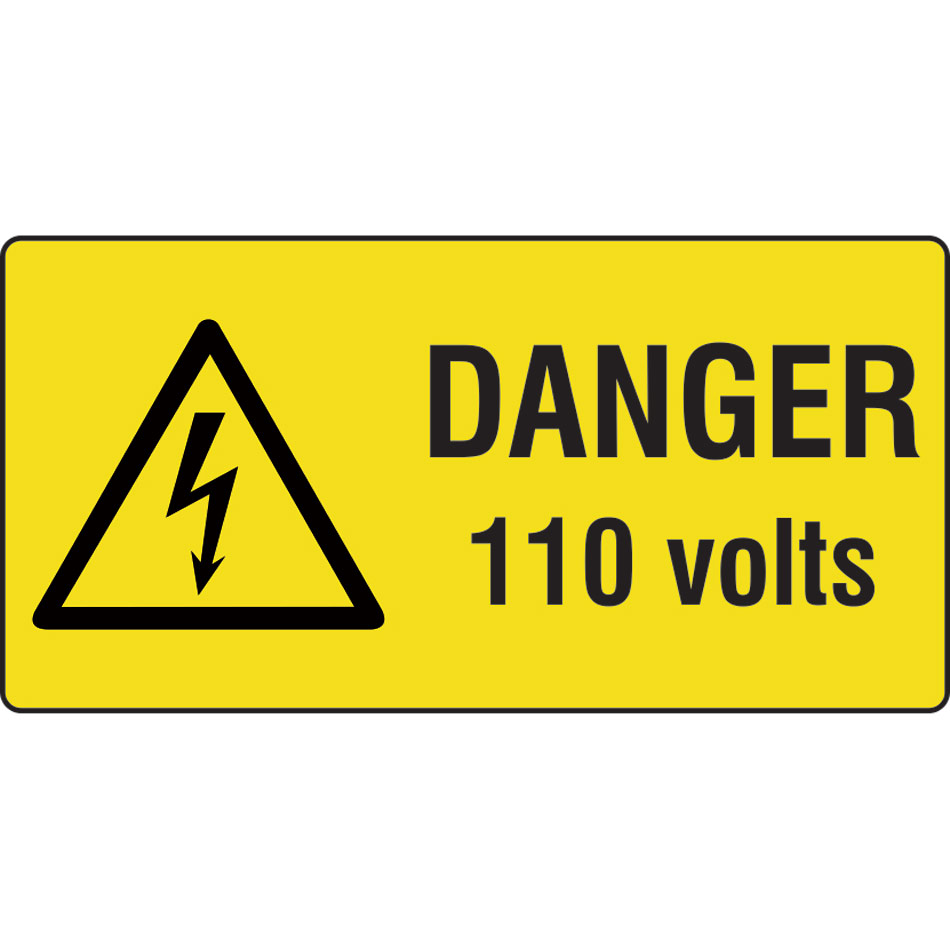 Danger 110 volts - Labels (50 x 25mm Roll of 1000)