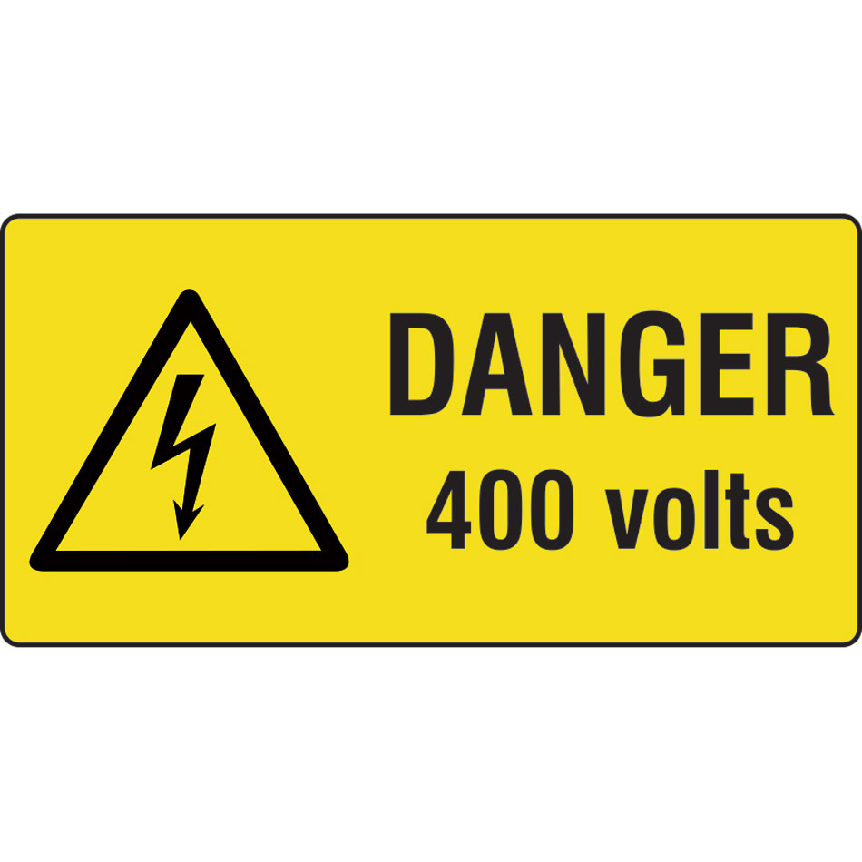 Danger 400 volts - Labels (50 x 25mm Roll of 250)