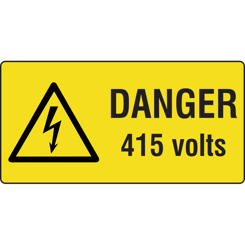 Danger 415 volts - Labels (50 x 25mm Roll of 1000)