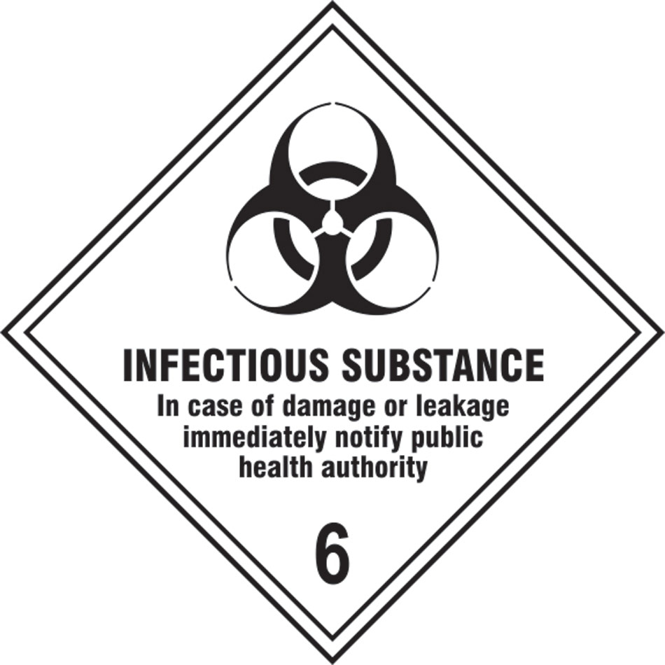 Infectious Substance 6 - Labels (100 x 100mm Roll of 250)