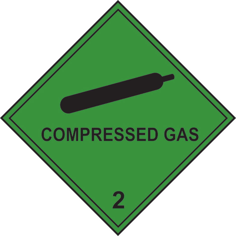 Compressed Gas 2 - Labels (250 x 250mm Pack of 10)