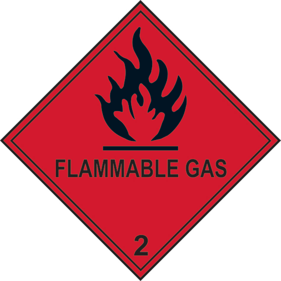 Flammable Gas 2 - Labels (250 x 250mm Pack of 10)