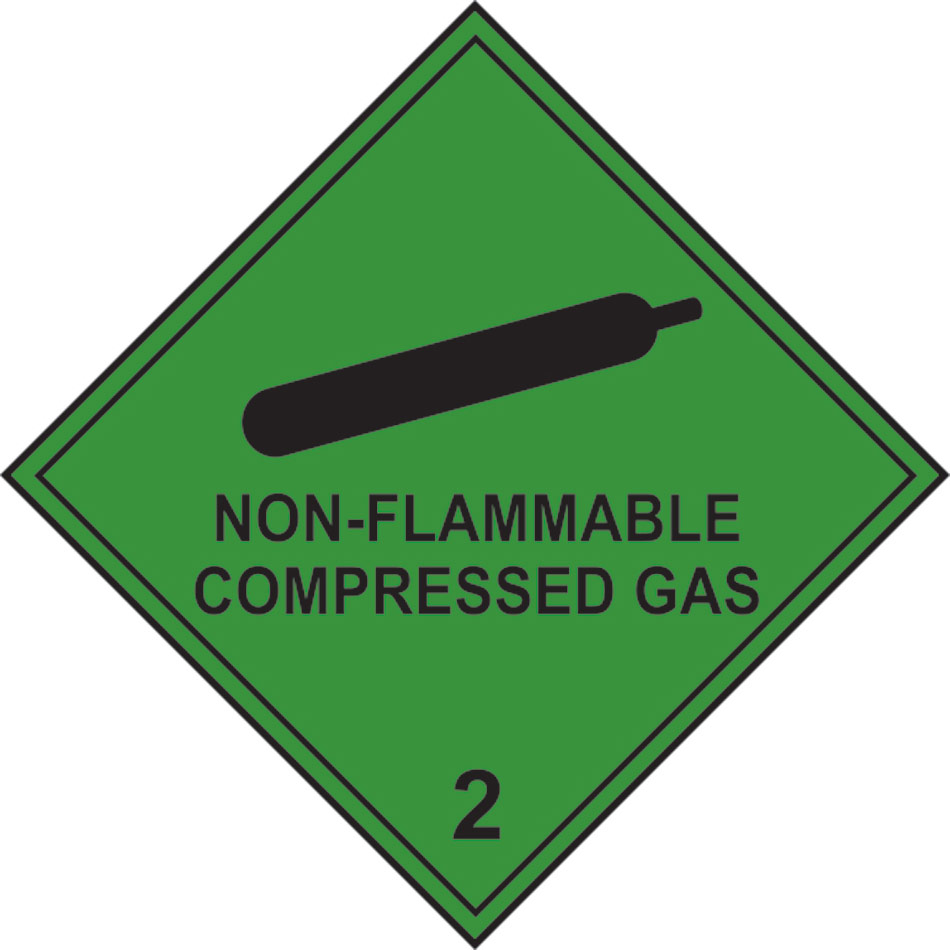 Non-flammable Compressed Gas 2 - Labels (250 x 250mm Pack of 10)