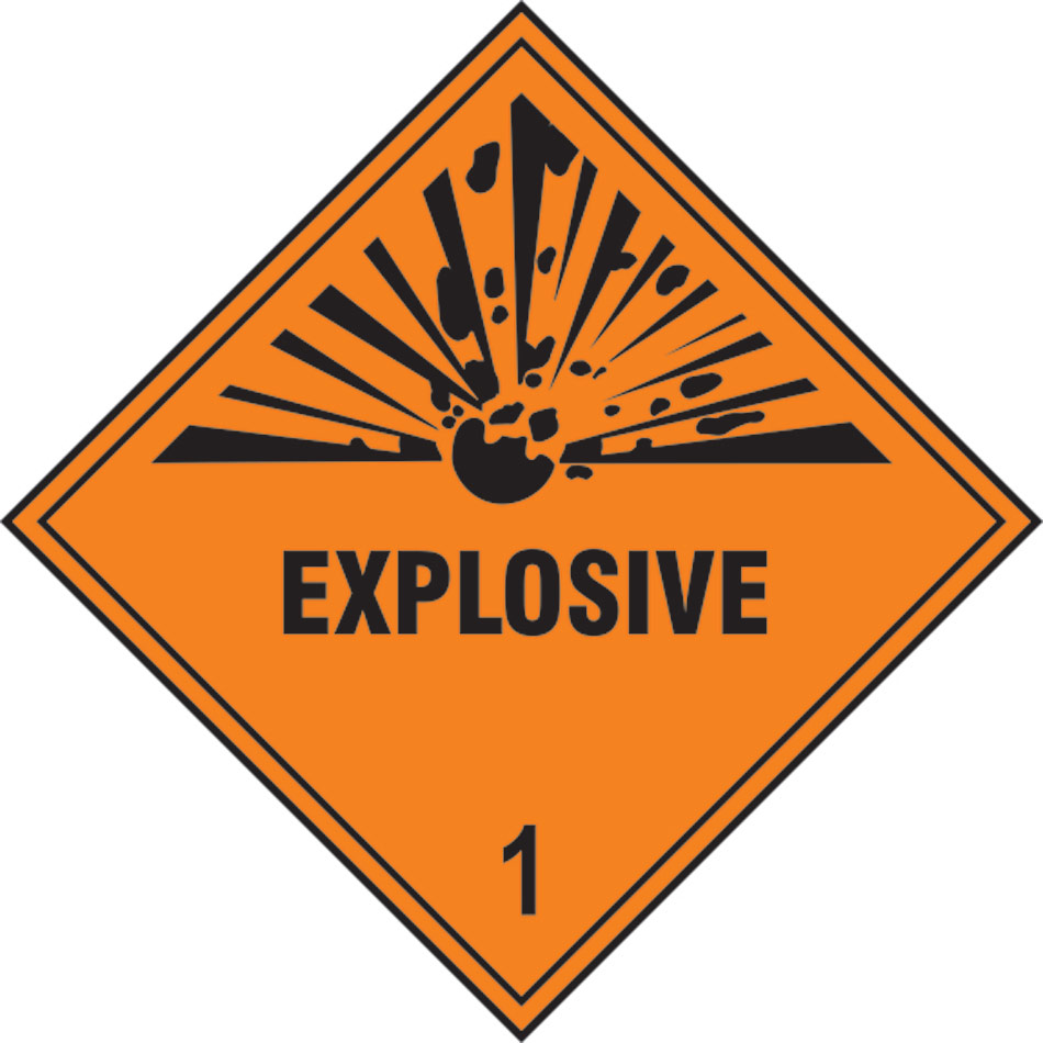 Explosive 1 - Labels (250 x 250mm Pack of 10)