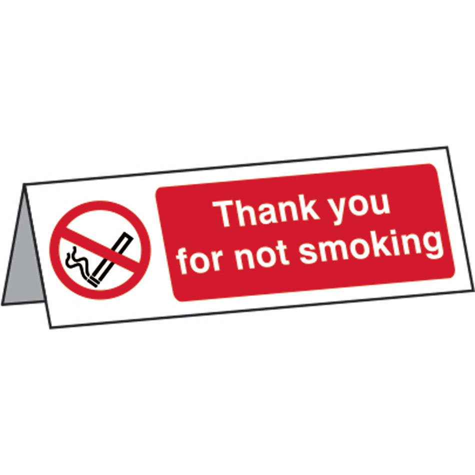 Thank You For Not Smoking Desk Sign - RPVC (150 x 50mm)