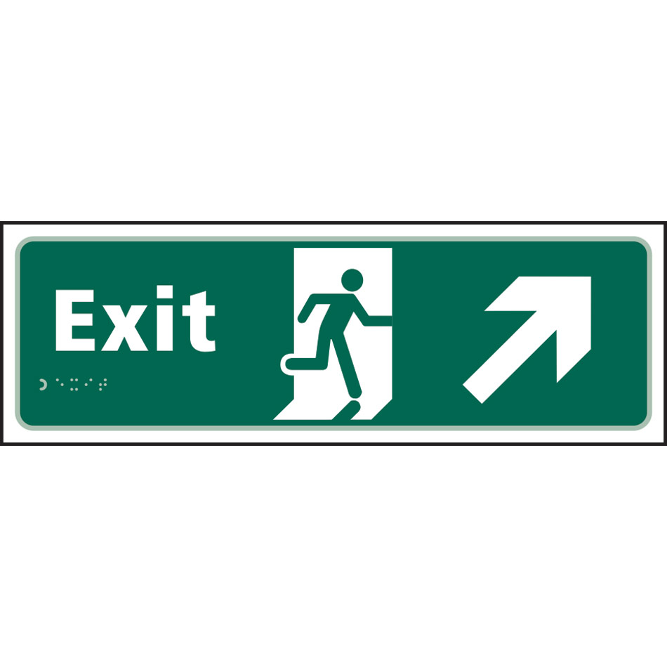 Exit man running arrow up/right - Taktyle (450 x 150mm)