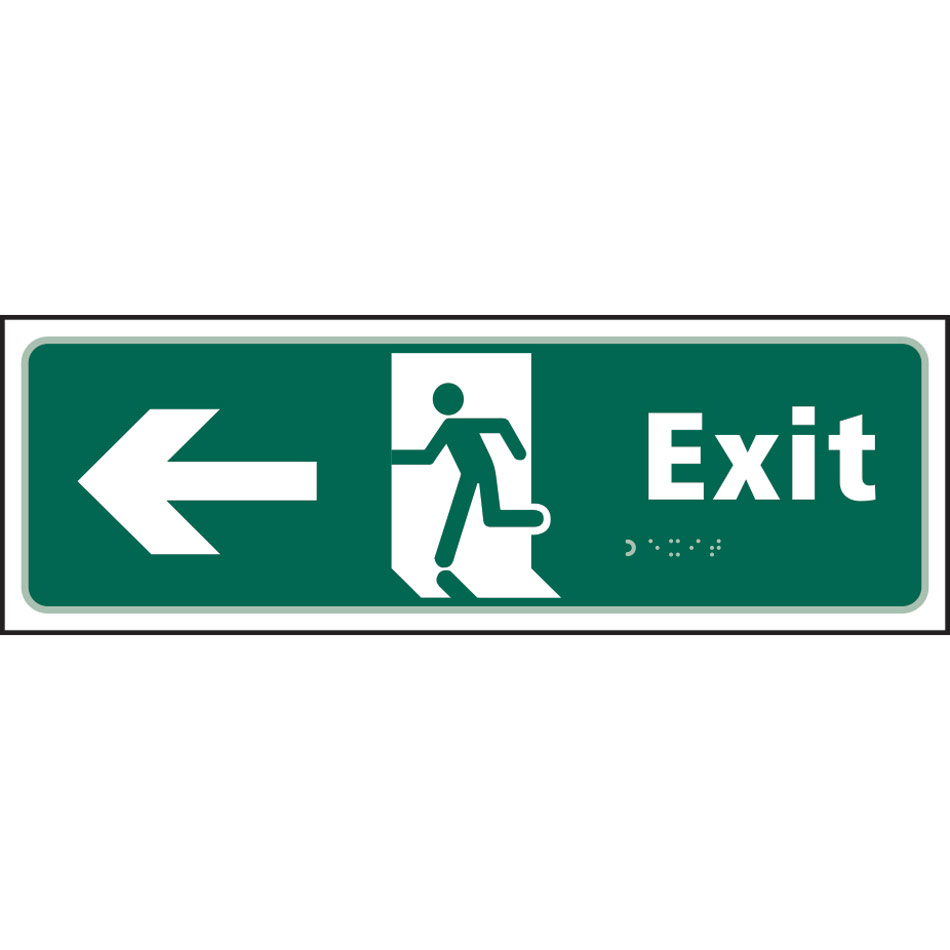 Exit man running arrow left - Taktyle (450 x 150mm)