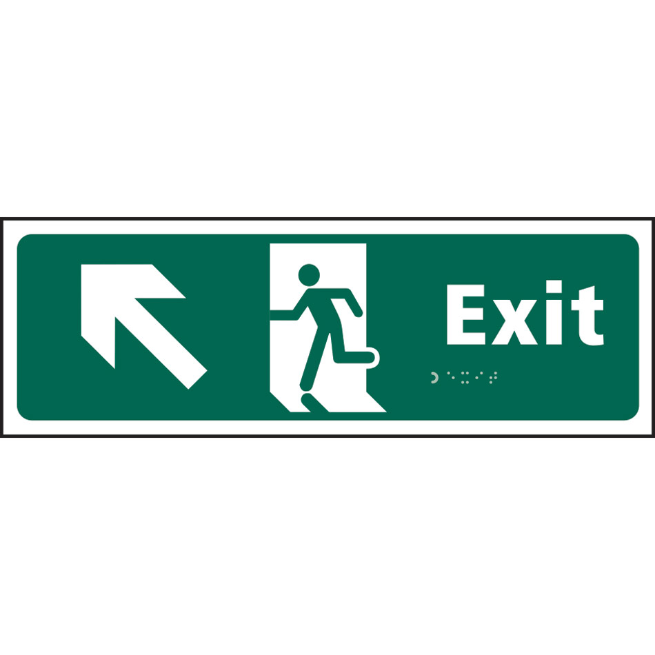 Exit man running arrow up/left - Taktyle (450 x 150mm)