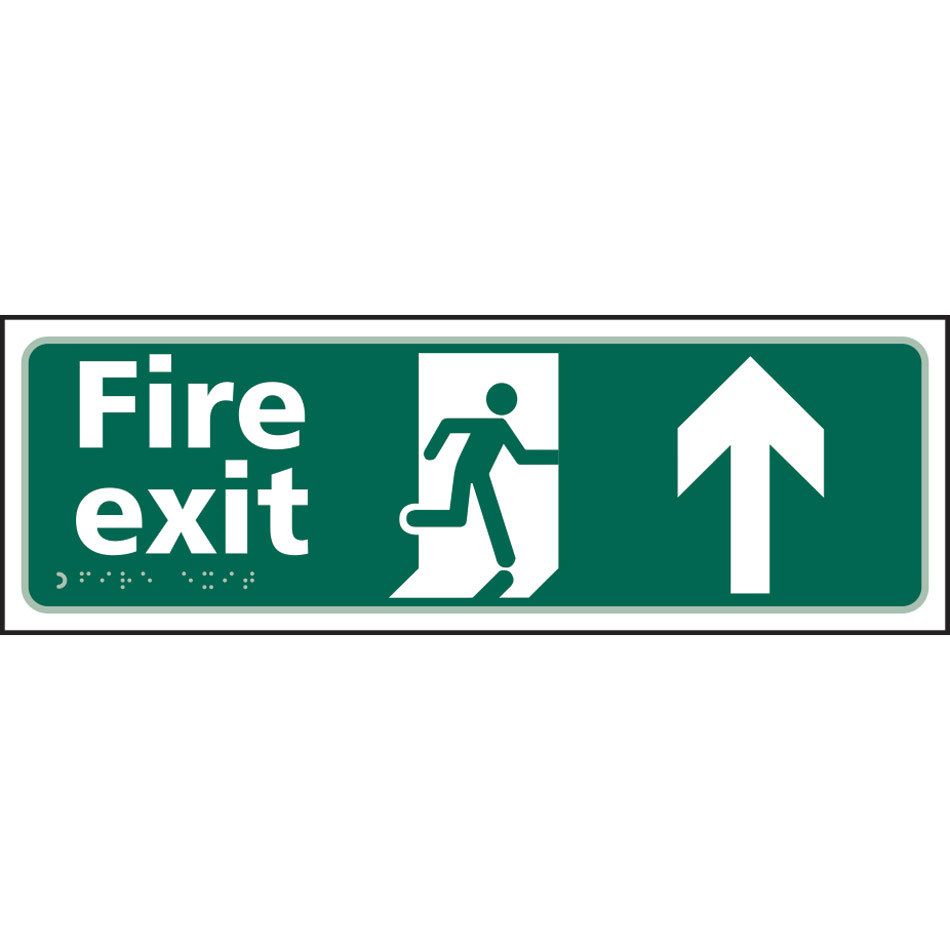 Fire exit man running arrow up - Taktyle (450 x 150mm)