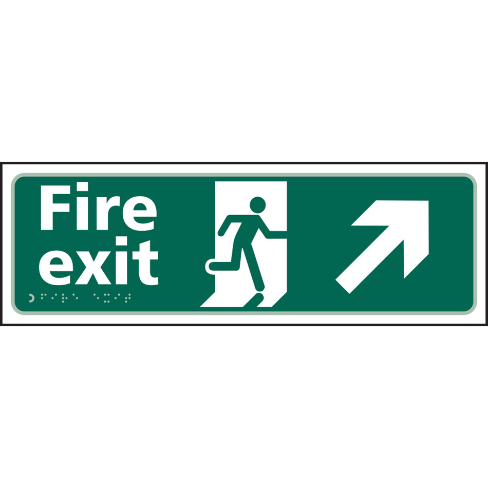 Fire exit man running arrow up/right - Taktyle (450 x 150mm)