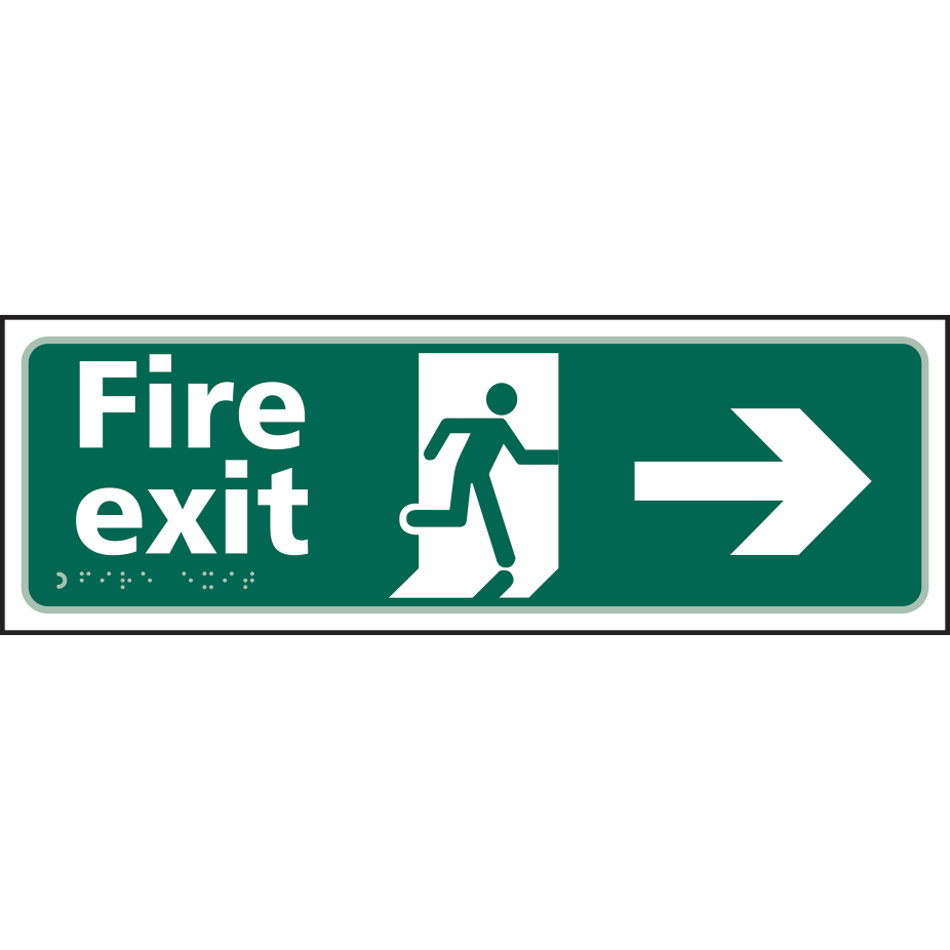 Fire exit man running arrow right - Taktyle (450 x 150mm)