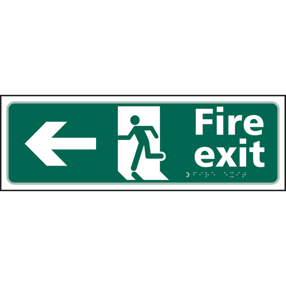 Fire exit man running arrow left - Taktyle (450 x 150mm)