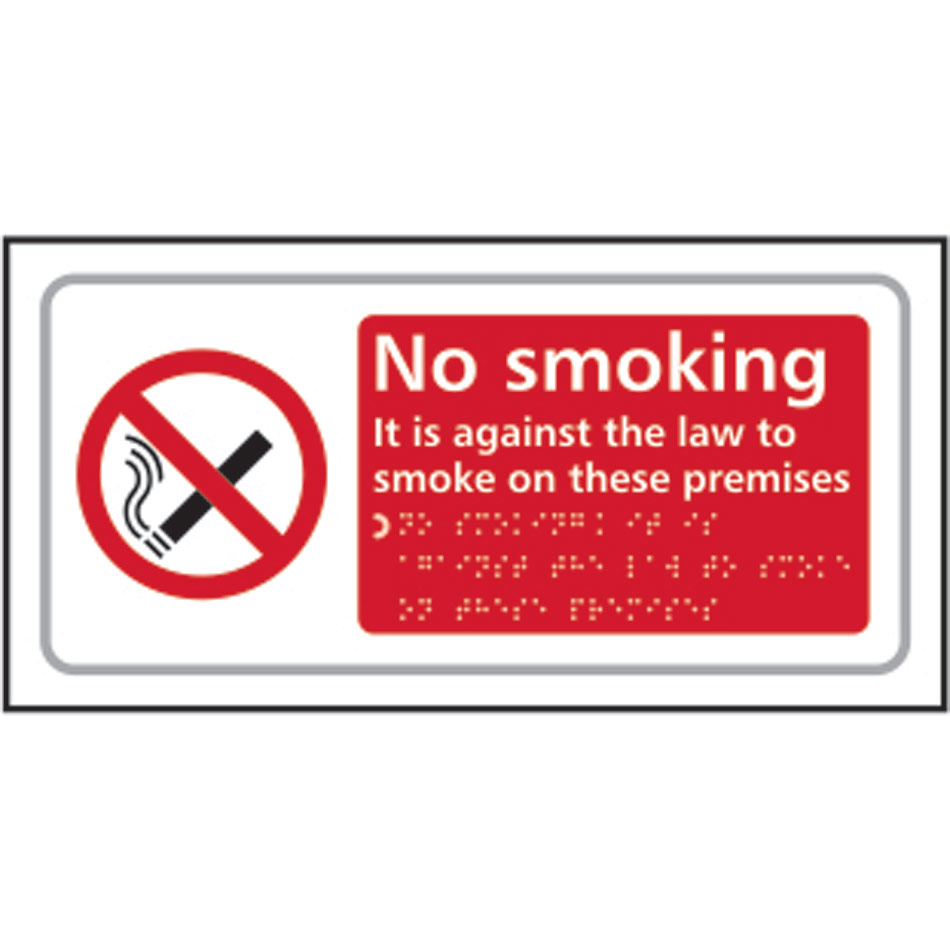 No smoking It is against the law to smoke on these premises - Taktyle (300 x 150mm)