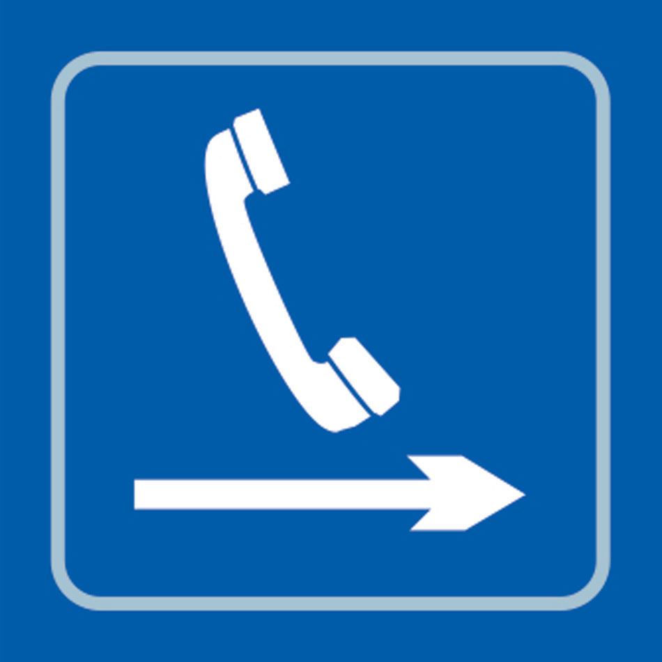 Telephone graphic arrow right - Taktyle (150 x 150mm)
