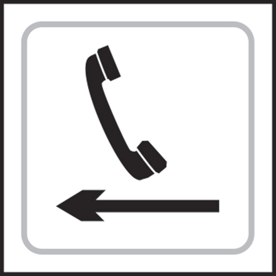 Telephone graphic arrow left - Taktyle (150 x 150mm)