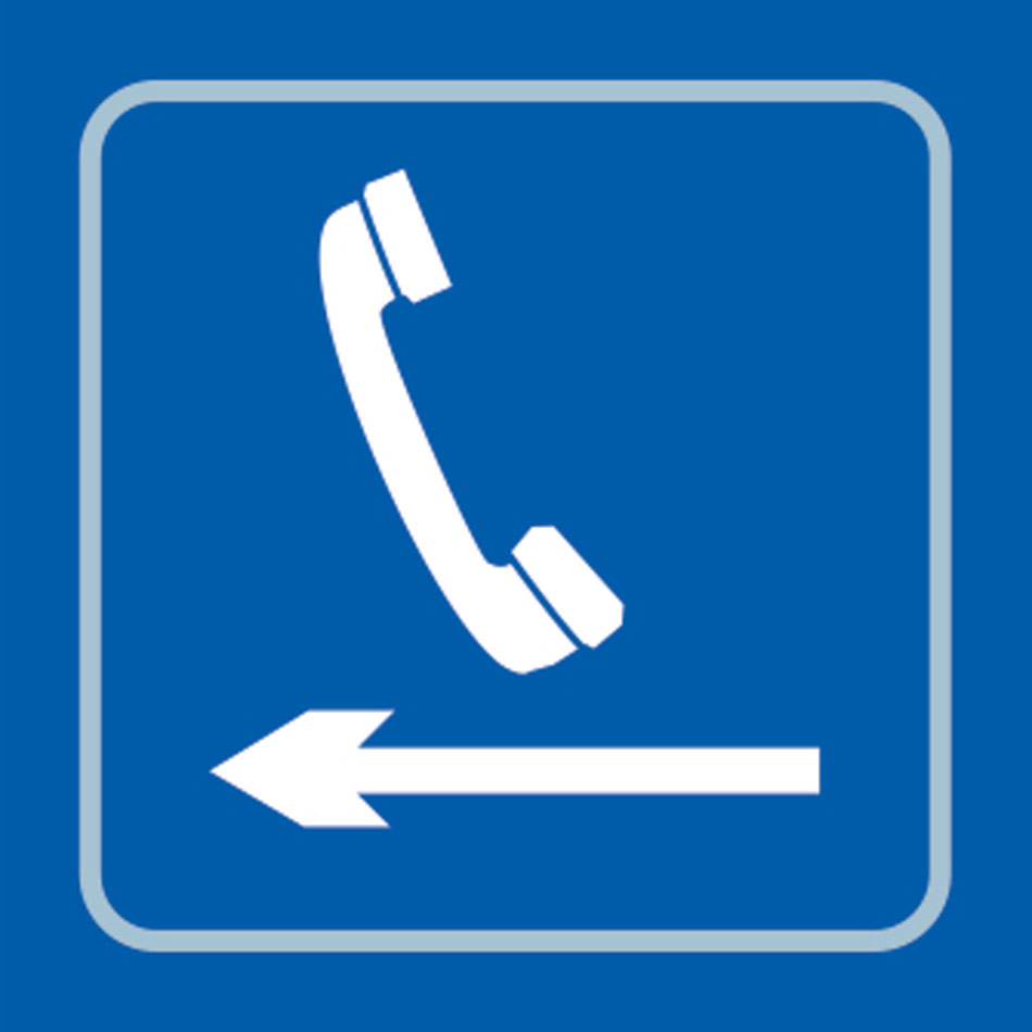 Telephone graphic arrow left - Taktyle (150 x 150mm)