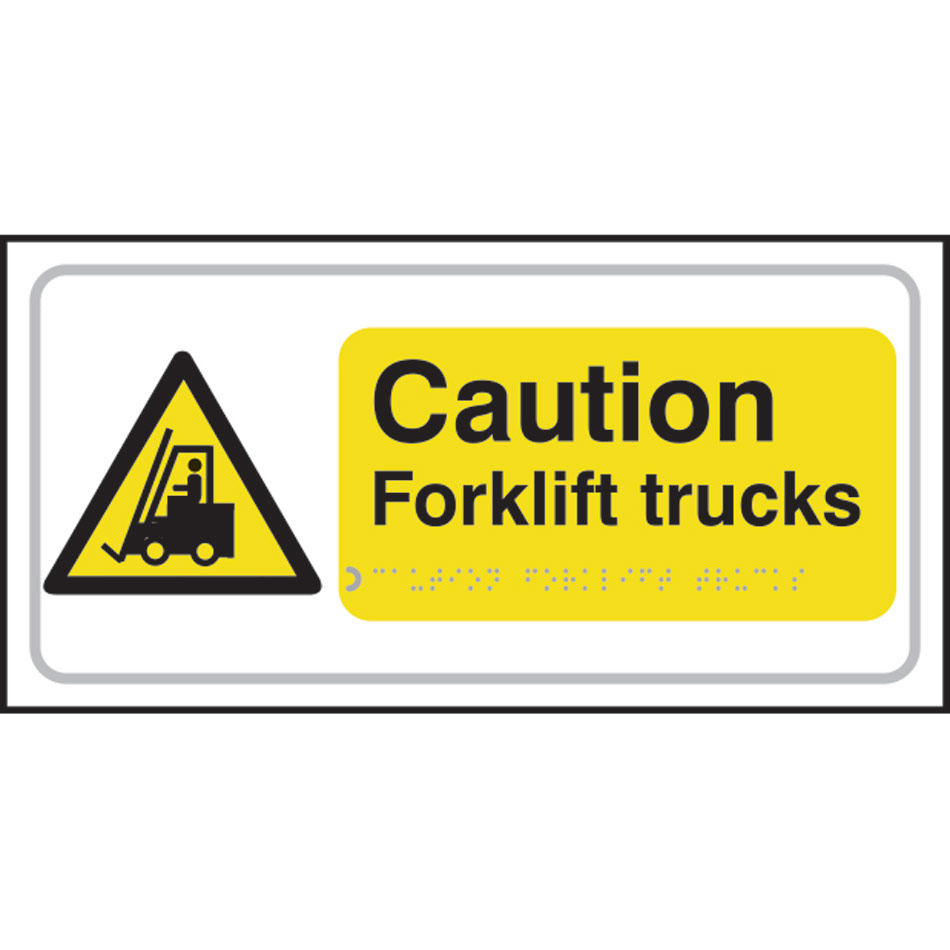 Caution Forklift trucks - Taktyle (300 x 150mm)
