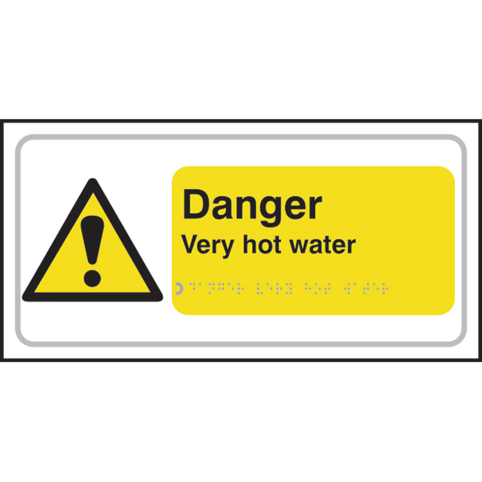 Danger Very hot water - Taktyle (300 x 150mm)