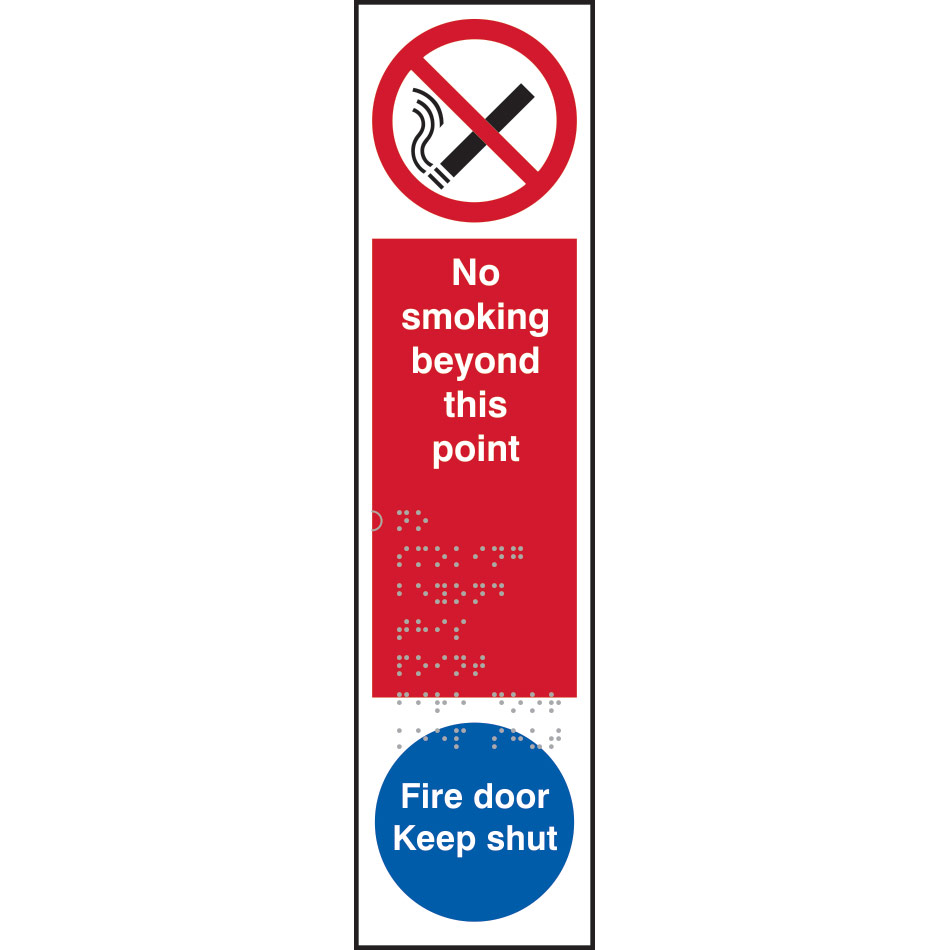 No smoking beyond this point / Fire door Keep shut - Taktyle (75 x 300mm)
