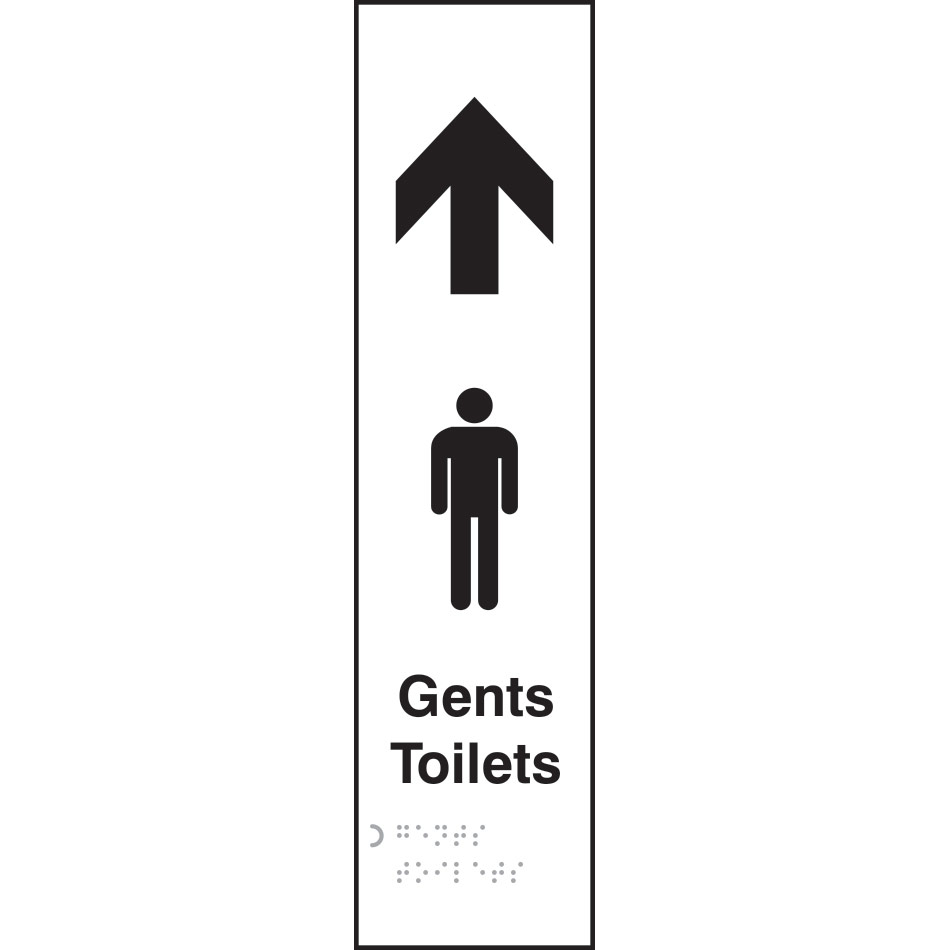 Gents toilets arrow up - Taktyle (75 x 300mm)