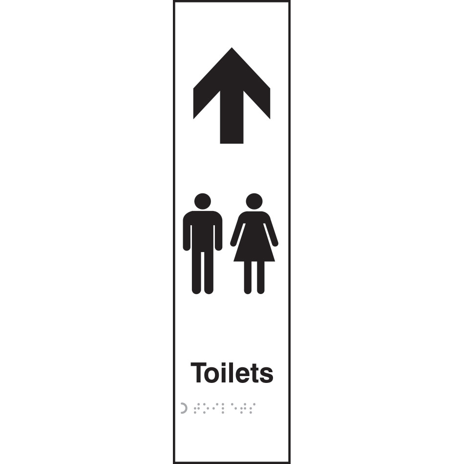 Toilets (Gents / Ladies graphic) arrow up - Taktyle (75 x 300mm)